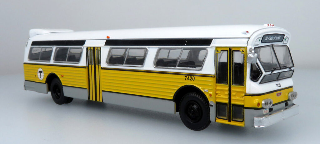 Iconic Replicas Flxible Fishbowl Transit Bus Boston T MBTA 87-0453