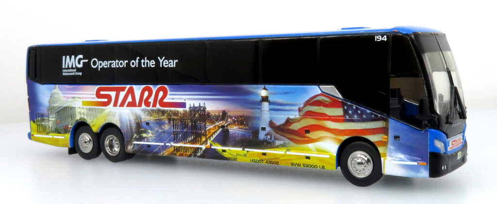 Iconic Replicas Prevost H345 Coach Bus Starr Tours New Jersey 87-0444