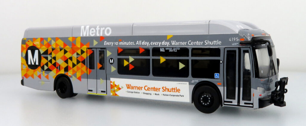 Iconic Replicas New Flyer Xcelsior Transit Bus LA Metro Warner Center Shuttle 87-0534