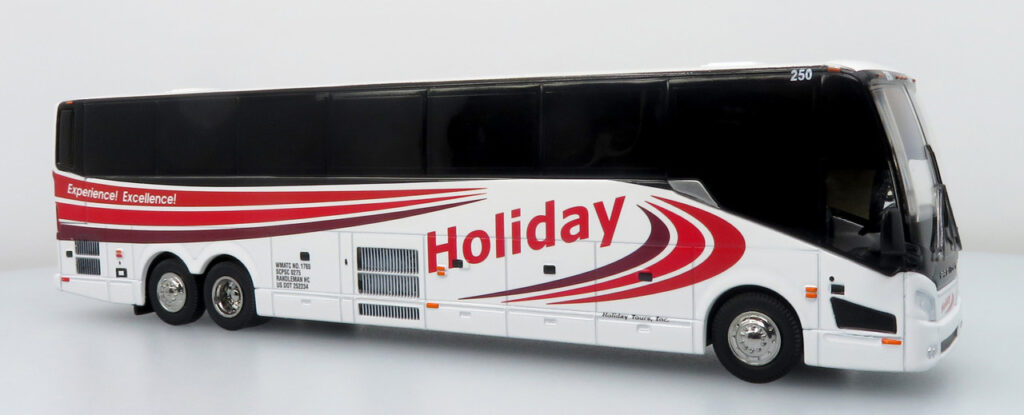 Iconic Replicas Prevost H345 Coach Bus Holiday Tours 64-0616