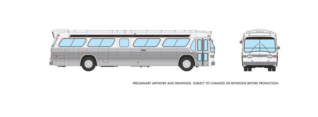 Rapido GM Fishbowl Transit Bus GM5307 Blank white 753199