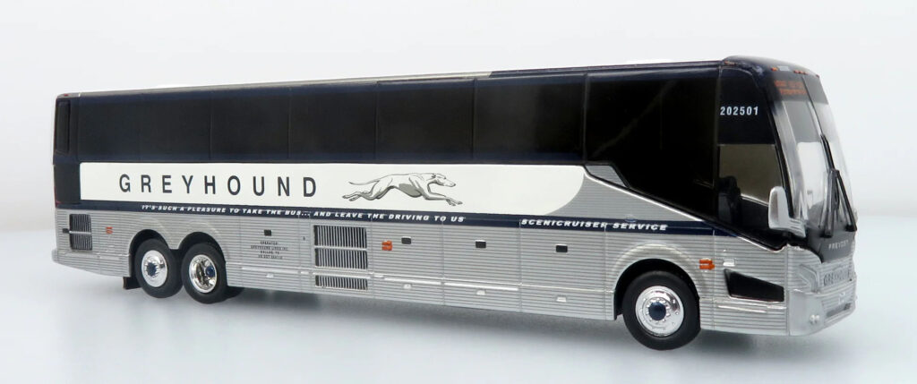 Iconic Replicas Prevost H345 Coach Bus Greyhound New York 87-0659