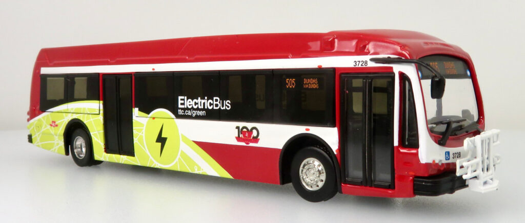 Iconic Replicas Proterra ZX5 Electric Transit Bus TTC Toronto Canada 100th Anniversary 87-0304