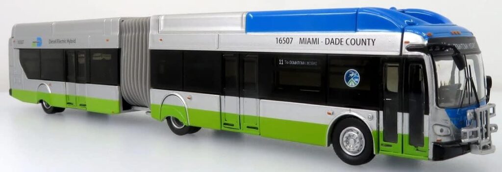 Iconic Replicas New Flyer Aerodynamic Articulated Xcelsior Bus Miami Dade 87-0312