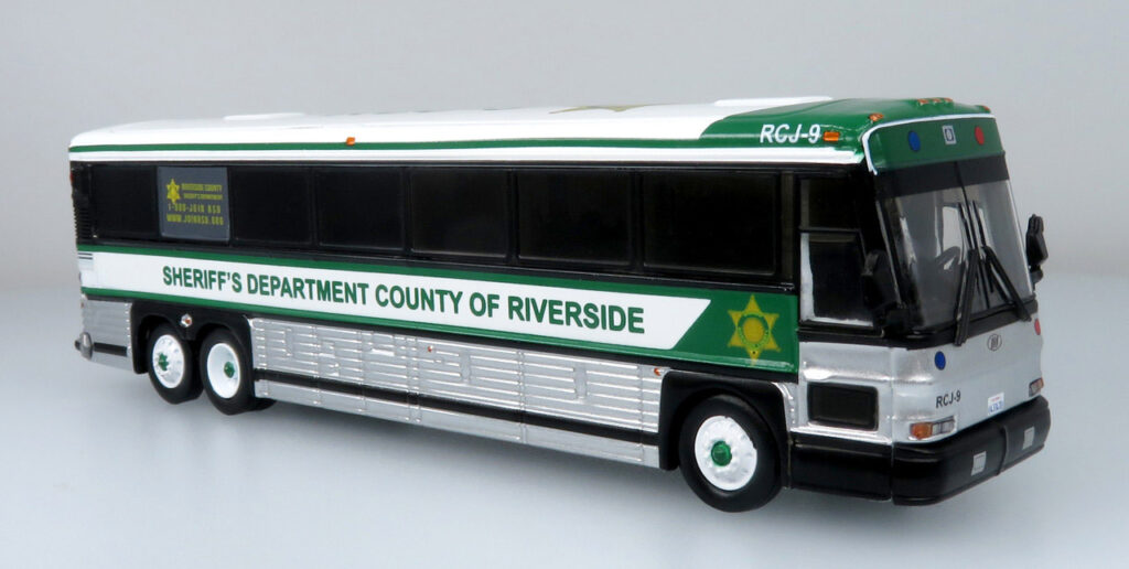 Iconic Replicas MCI D4000 Coach Riverside County Sheriff Bus 87-0482
