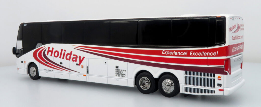 Iconic Replicas Prevost H345 Coach Bus Holiday Tours 64-0616
