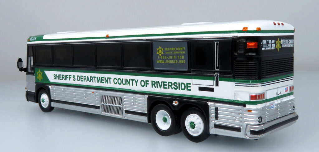 Iconic Replicas MCI D4000 Coach Riverside County Sheriff Bus 87-0482