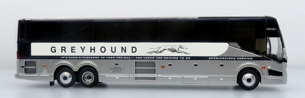 Iconic Replicas Prevost H345 Coach Bus Greyhound New York 87-0659