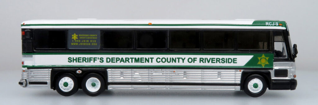 Iconic Replicas MCI D4000 Coach Riverside County Sheriff Bus 87-0482