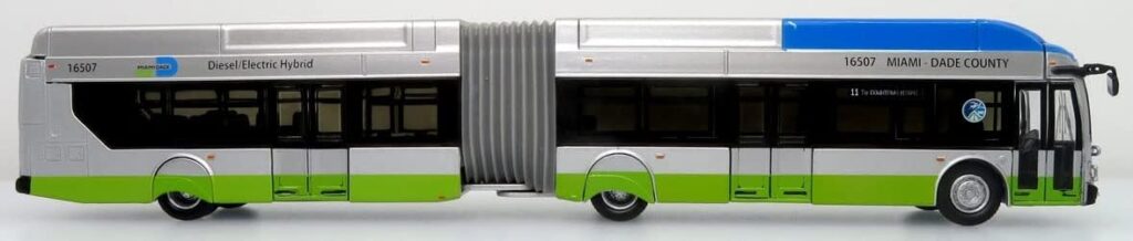 Iconic Replicas New Flyer Aerodynamic Articulated Xcelsior Bus Miami Dade 87-0312