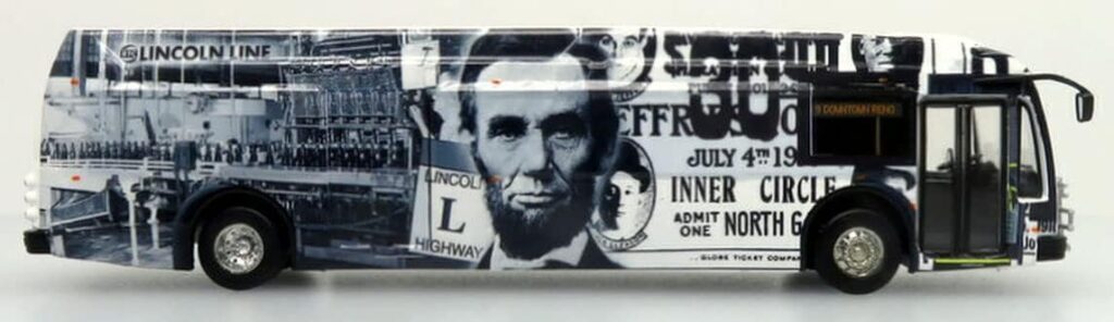 Iconic Replicas Proterra ZX5 Electric Transit Bus Lincoln Line Reno, Nevada 87-0295