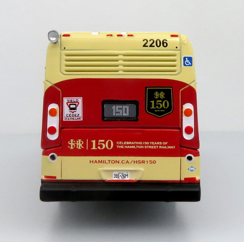 Iconic Replicas Nova LFSH Transit Bus Hamilton Street Railway 150th Anniversary Canada 87-0624