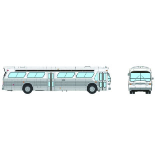 Rapido Transit Fishbowl Bus 753070 American Style Exit Door smaler