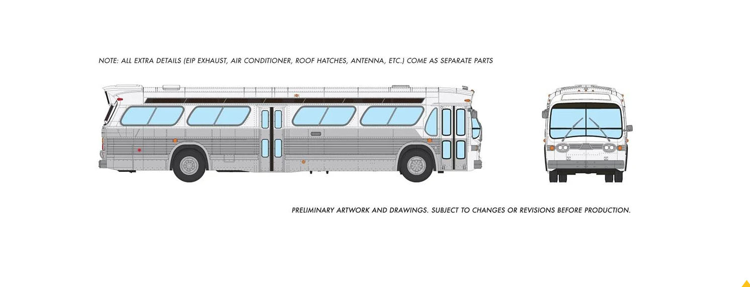 Rapido GM Fishbowl Transit Bus 753070 American Style Exit Door