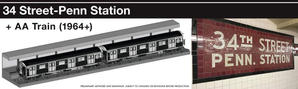 Rapido New York City Subway R-32 with 34th Street Platform AA