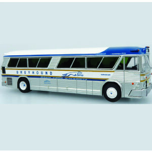 Iconic Replicas MCI MC-5A Coach Bus Greyhound Gold Stripe-Golden Anniversary 1/87 Scale-HO Scale 87-0625