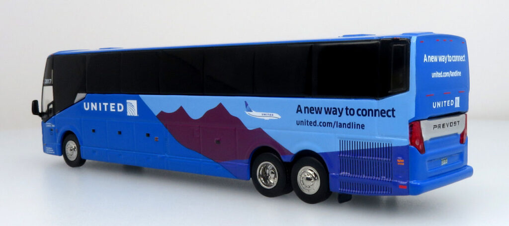 Iconic Replicas Prevost H345 Coach Bus United Airlines/Landline 87-0382