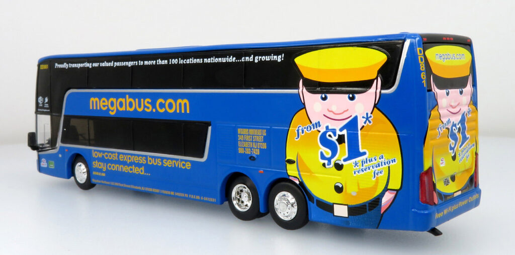 Iconic Replicas Vanhool TDX Double Decker Bus Mega Bus New York 87-0468