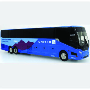 Iconic Replicas Prevost H345 Landline-United Airlines 87-0382