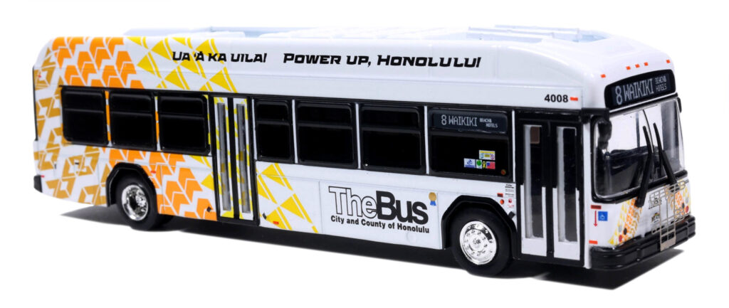 Iconic Replicas Gillig BEB Transit Bus Honolulu Hawaii The Bus 87-0676