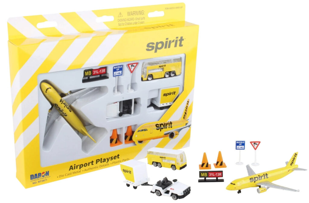 Daron Spirit Airlines Play Set includes a Spirit Airplane RT3871