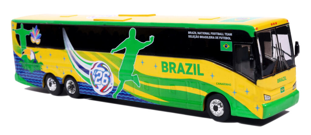 Iconic Replicas Vanhool CX45 Coach Bus World Cup Team Bus-Brazil Soccer Team 87-0716