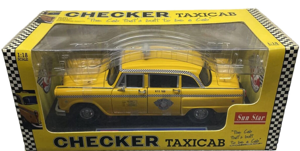 Sunstar New York City Checker Taxi Cab 1/18 Scale SUN2501