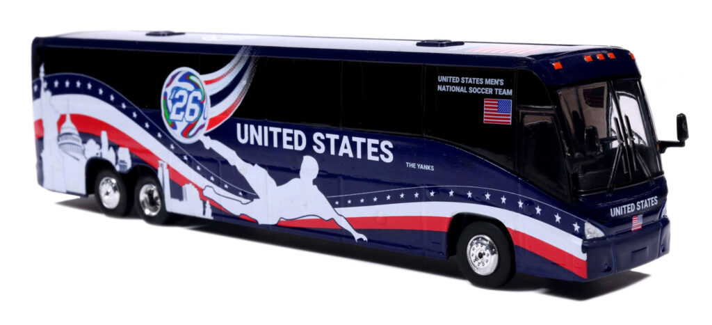 Iconic Replicas MCI J4500 Coach Bus World Cup Team Bus-United States National Soccer Team 87-0715