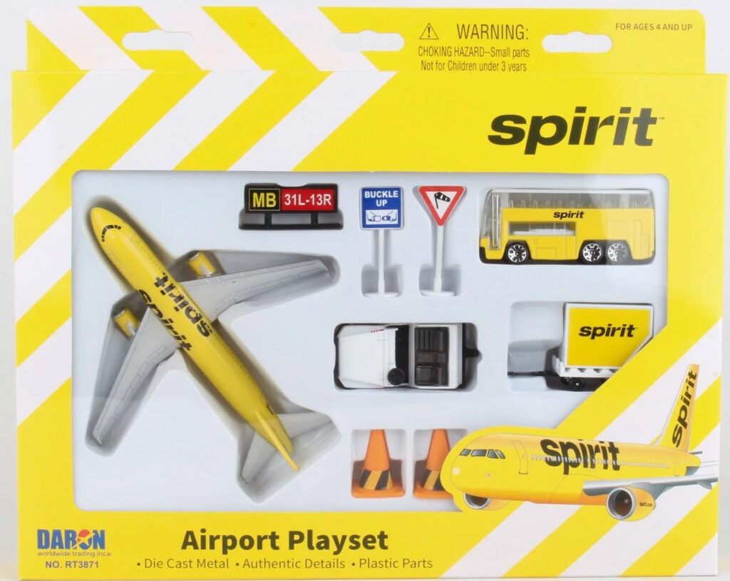 Daron Spirit Airlines Play Set includes a Spirit Airplane RT3871