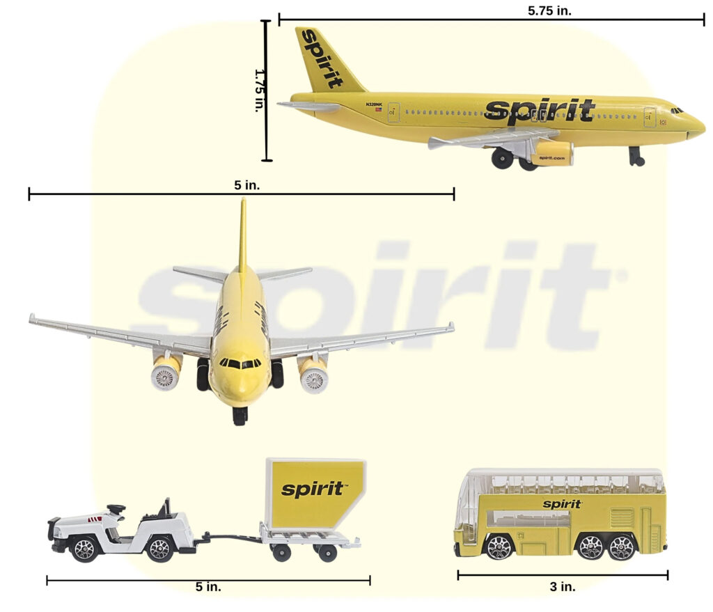 Daron Spirit Airlines Play Set includes a Spirit Airplane RT3871