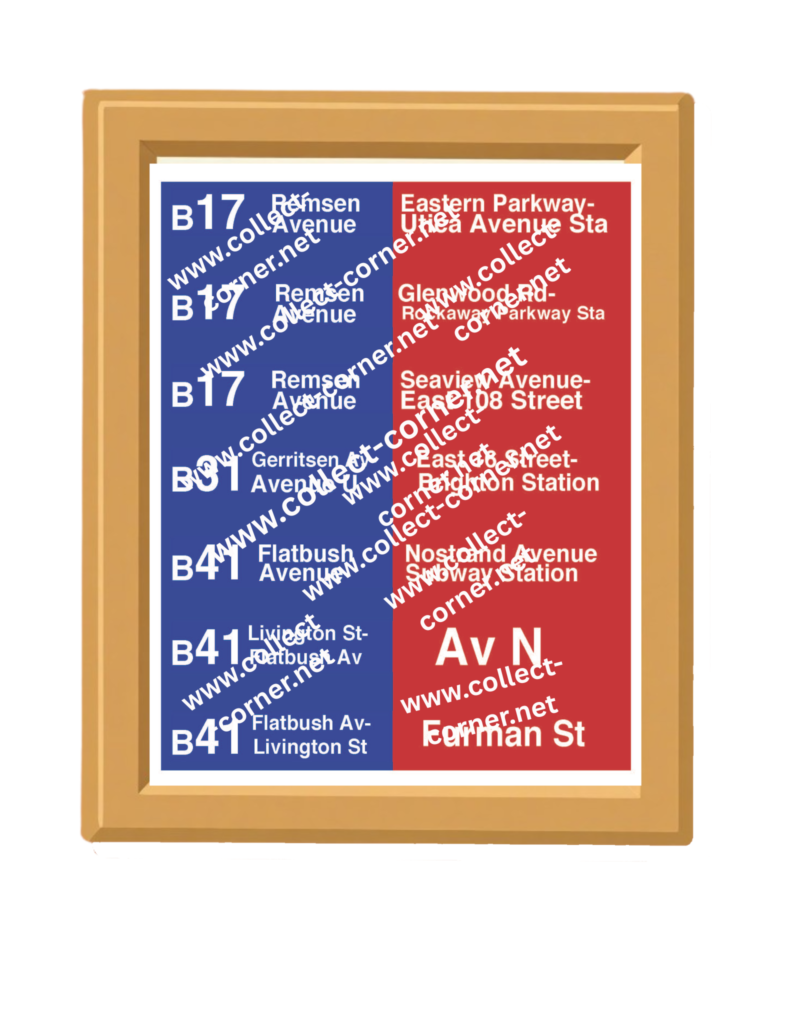 New York City Bus Roll Sign Wall Art 