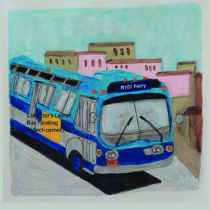 New York City Transit Bus Painting Blue R107