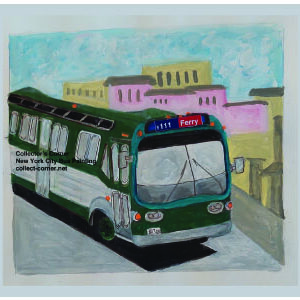 New York City Transit Bus Painting Green