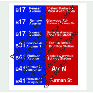 New York City Transit Bus Roll Signs Poster 1