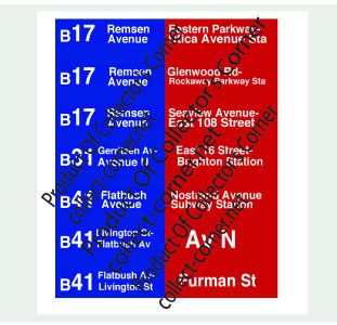 New York City Transit Bus Roll Signs Poster 1