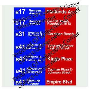 New York City Transit Bus Roll Signs Poster 2