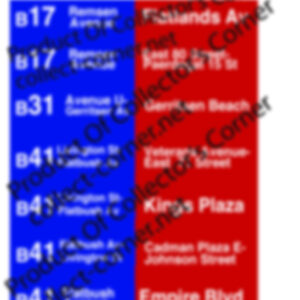 New York City Transit Bus Roll Sign Roll Art from Brooklyn New York