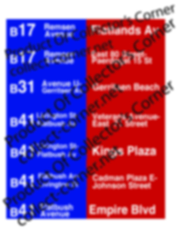 New York City Transit Bus Roll Sign Roll Art from Brooklyn New York