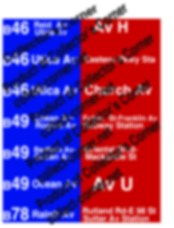 New York City Transit Authority Roll Bus roll sign wall art from Brooklyn