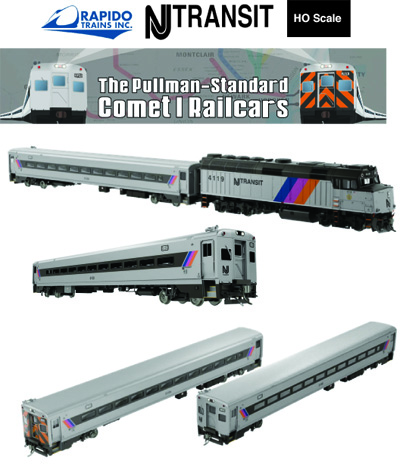 Rapido NJ Transit Comet Cars and Engines