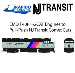 Rapido EMD Engines for NJ Transit Comet Cars